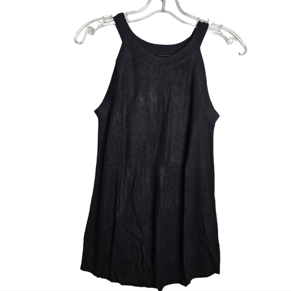 Women's Black Halter Top Rib Knit Tank Blouse NWOT Ladies Size Small - Picture 1 of 7